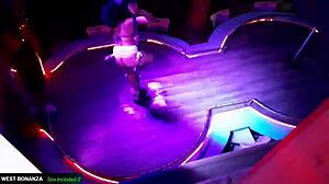 coworker topless dance tease with deepthroat blowjob and pussy suck