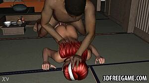 hey, this 3d redhead sucks cock and gets anal fucked hard 😈🍑