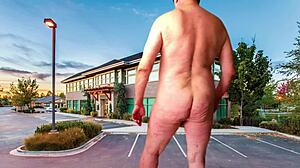 Stripping And Masturbating In Parking Lot With Toys