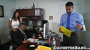 Teen rides huge cock in cowgirl at office. Boss's daughter gets rough hardcore pounding.