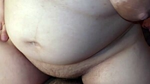 Intriguing how my BBW ex-girlfriend blindfolds me, removes condom, and gets impregnate creampie with big tits and hairy pussy.