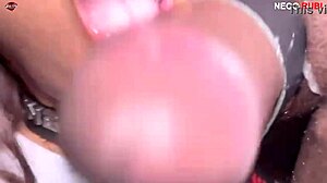 i put the collar on the slut to make her obey me - i wrecked her whole with my giant cock