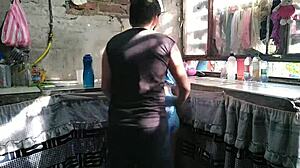 why does my neighbor slut seduce me while i'm washing dishes and lick my ass?