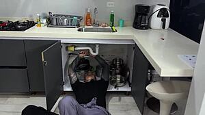 Hot Colombian Calls Me To Fix Her Pipe But Ends Up Riding My Cock In Cowgirl And Doggystyle Until Cumshot - Felipe Skull