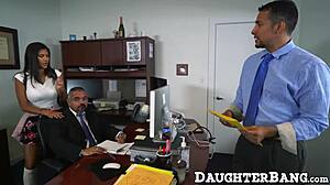 Teen rides huge cock in cowgirl at office. Boss's daughter gets rough hardcore pounding.