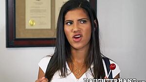 Teen rides huge cock in cowgirl at office. Boss's daughter gets rough hardcore pounding.