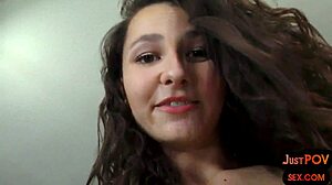 why watch this small boobs babe talk dirty in pov while sucking and riding your cock close up?