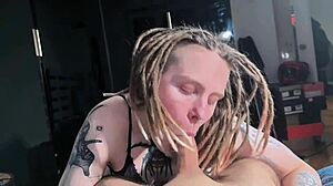 She Slips into a Coat Just to Suck His Big Cock, But Ends Up Riding Cowgirl and Getting Rough Fucked in Bed as a Wild Bonus!