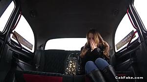 Nice brunette amateur babe, uh, fucks in fake taxi with deep oral.