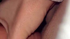 the story goes with a classic big cock stretching a tiny 18+ redhead's pussy in bedroom homemade action