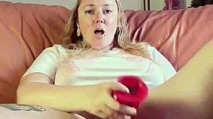 pussy play with huge dildo, um, it's so curvy and hairy and monster huge...