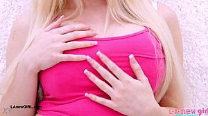 i love how this cute 18+ blonde teen model reveals her sexy petite body in a solo photoshoot