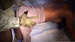 The Arab teen got her ass handled at the military booty drop point outside base.