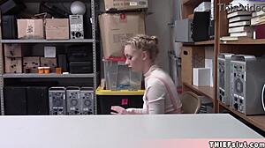 The reverend's cute assistant gets caught shoplifting and her tiny tight pussy receives a rough punish fuck.