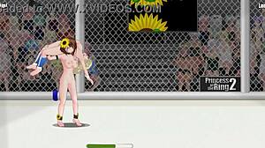 I feel so intense watching Princess of the Ring 2 with Mimi versus Rena in a fierce catfight wrestling match