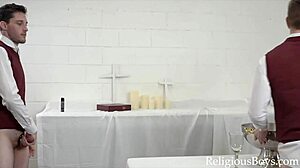 Religious Twinks Bareback Anal in Church