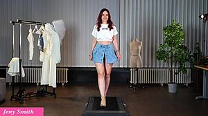 Awesome Try On of Skirts Heels and Shoes in Fun Session