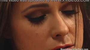 What happens when a sensual dom mistress ties up her lesbian slave for intense fingering and kissing in bdsm play
