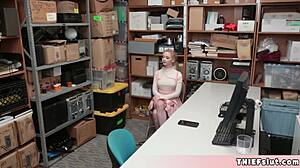 The reverend's cute assistant gets caught shoplifting and her tiny tight pussy receives a rough punish fuck.