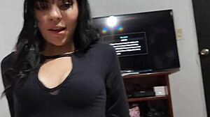 Roasted and spurred after stone paper tiger game leads to hot sex with athletic big tits wife Laura in outdoor public casting