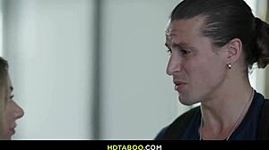 Ukrainian milf and teen join father in law and uncle for big cock anal assfucking with cumshots on tits at nudist beach