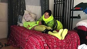 Straight Guy Tied and Edged into 4 Ruined Orgasms in a Row by Femdom