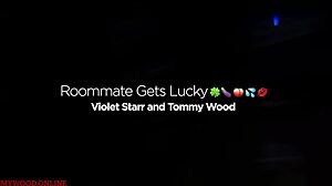 Violet Starr gets lucky with naughty roommate in dorm. They lick ass, fuck missionary, and she squirts during rough doggystyle.