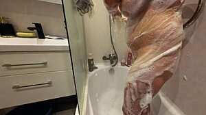 Soapy Stepsister Shows Off Shaved Wet Pussy And Natural Tits In 4k Slowmotion Close Up