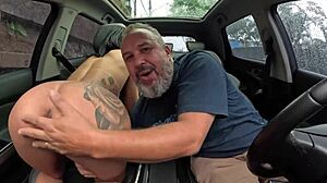 newcomer livia park strips in car ride and offers her ass for first time