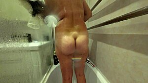 Soapy Stepsister Shows Off Shaved Wet Pussy And Natural Tits In 4k Slowmotion Close Up