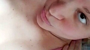 blonde contrasts masturbation in intriguing bed tease with contact details for more