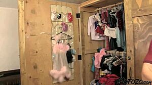 Step daughter with nice boobs loves the doggystyle position on Mofozo com