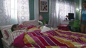 i love how my big natural saggy tits step-sister seduces me with striptease then we hard fuck in cowgirl and doggystyle to squirting orgasm early morning with clothes ripped