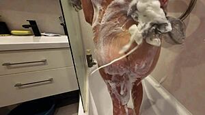 Soapy Stepsister Shows Off Shaved Wet Pussy And Natural Tits In 4k Slowmotion Close Up