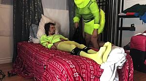 Straight Guy Tied and Edged into 4 Ruined Orgasms in a Row by Femdom