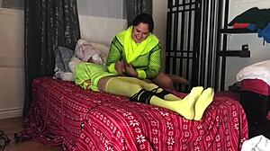 Straight Guy Tied and Edged into 4 Ruined Orgasms in a Row by Femdom