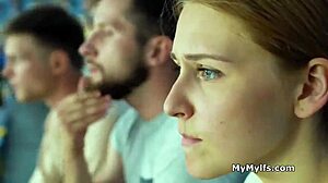 hey, this kinky barmaid is craving some wild freeuse fun with two lucky buddies