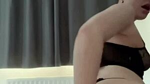 Horny British slut masturbates solo with wild intensity!