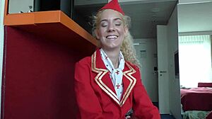 Oh man, air hostess Monique Woods is like totally hot in that uniform, bareback creampie feels amazin'...