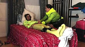 Straight Guy Tied and Edged into 4 Ruined Orgasms in a Row by Femdom