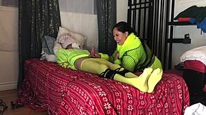 Straight Guy Tied and Edged into 4 Ruined Orgasms in a Row by Femdom