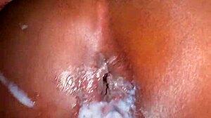 hey check out this nasty creamy pussy slut taking monster black cock in missionary and doggystyle until cum covers her ass