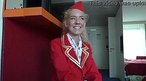 Oh man, air hostess Monique Woods is like totally hot in that uniform, bareback creampie feels amazin'...