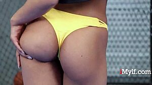 Ebony milf rides with tight ass outdoors