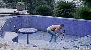 Sneaking into Mei Cornejo's Pool for a Passionate Live Stream