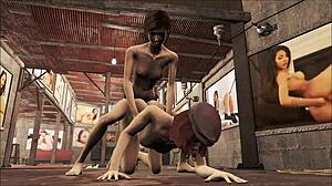 Oh Wow, Fallout 4 Piper's Love Turns Into Steamy Teen Brunette Lesbian Strapon Sex!