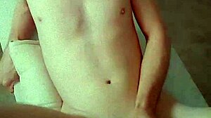 the table shook from the powerful fuck in the sexy guy's asshole. the penetration made sperm flow out naturally.