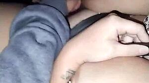 Married Woman Hitches Ride And Sucks Driver's Cock For Cum On Tits