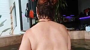 hey check out this sensual wife consoling her husband's friend with short hair blonde cougar vibes in uncensored couple scene