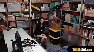 Dark haired emo teen bent over for rough doggystyle fucking